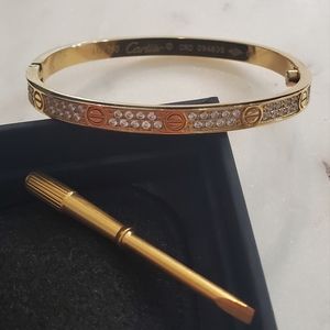 LOVE Bracelet CZ Diamond Pave bangle